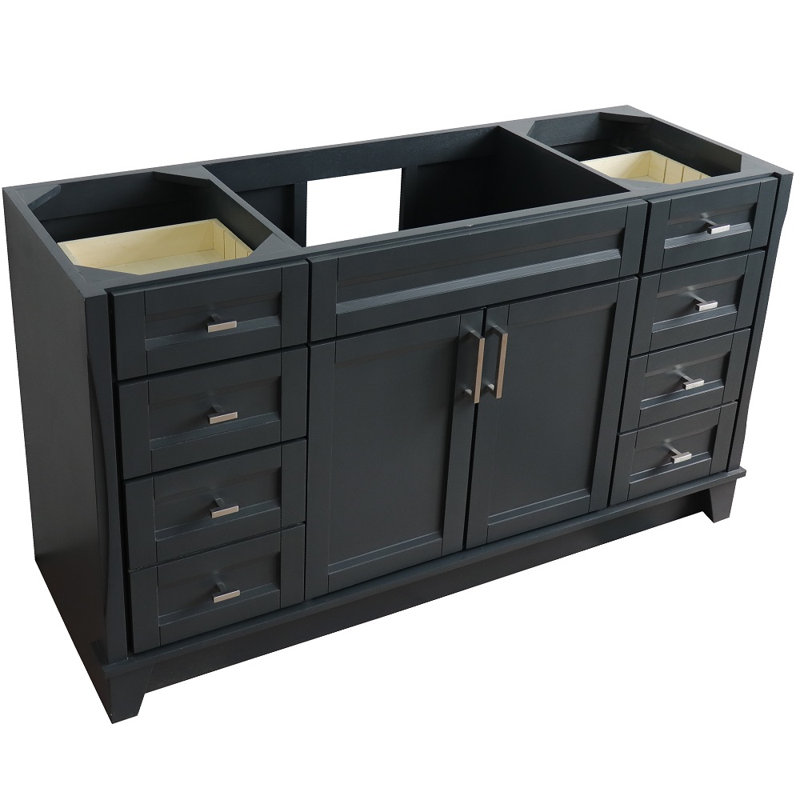 Base de meuble-lavabo simple 60 po seulement, Gris foncé