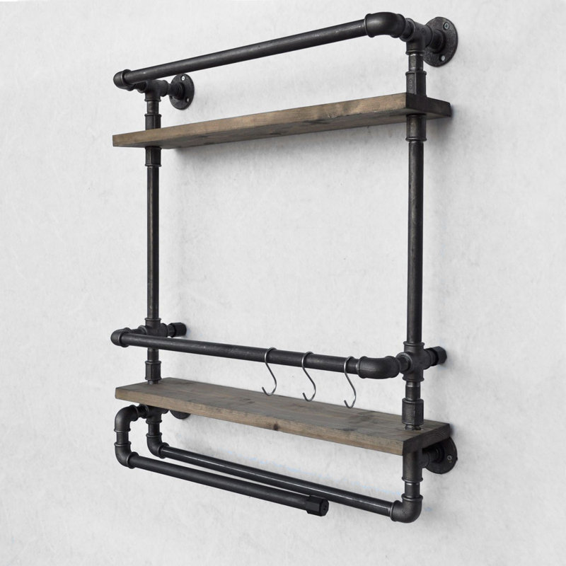 Hopedale 2 Piece Solid Wood Accent Shelf