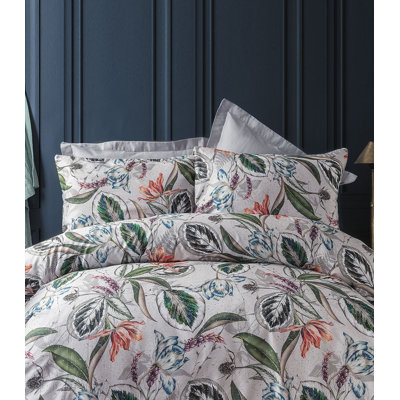 Satin Floral Duvet Cover