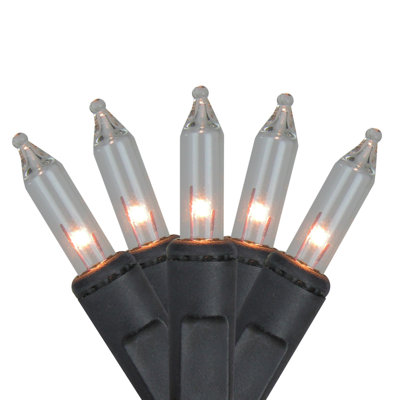 Ensemble de 50 mini lumières de Noël transparentes 50 fils - fil noir 10,2 pi