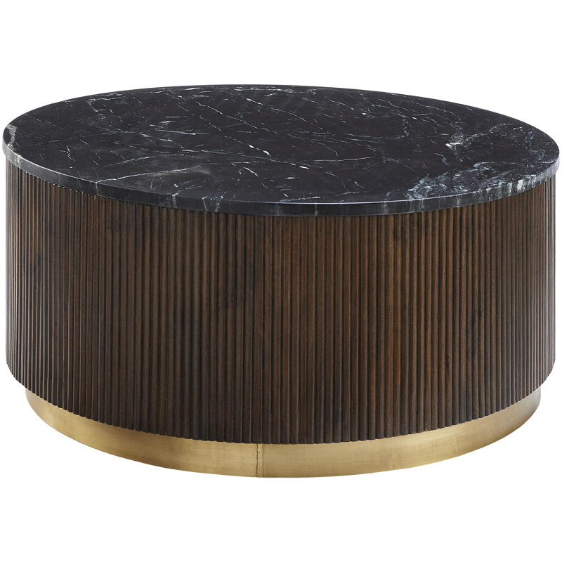 Table basse Rylee, Plateau noir / base espresso