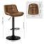 Swivel Upholstered Adjustable Height Counter Stool with Metal Frame-1441241420