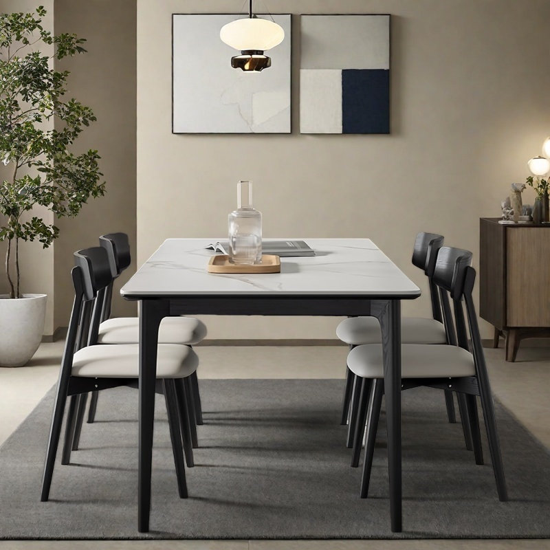 Quality simple dining table and chair, 29.5"H x 55.1"L x 31.4"W
