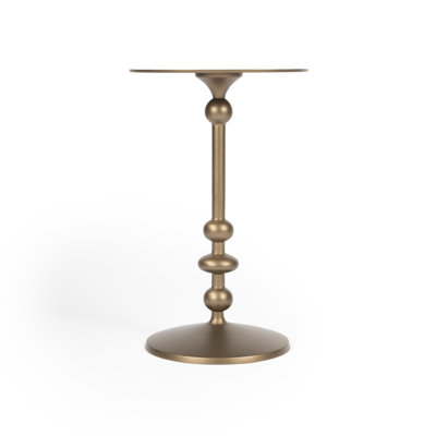 Zora Distressed Iron Pedestal Side Table