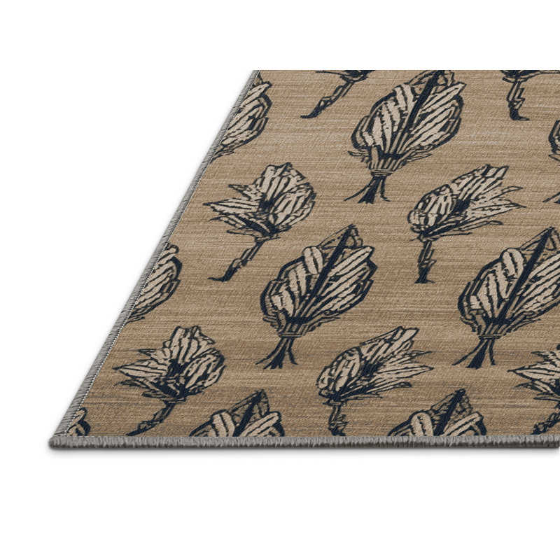 Machine Washable Art Deco Gray Area Rug, Runner 2' x 4'