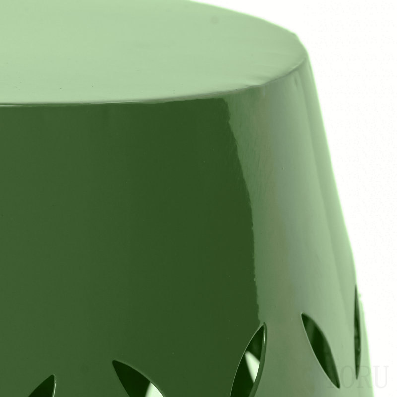 12" Outdoor Iron Side Table All-Metal Construction End Table,Green