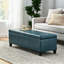 Banc de rangement rembourré bleu sarcelle Pu - l 51,69 po x P 17,91 po x H 16,01 po, option de sièges élégants et confortables