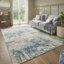Edgeworth Abstract Machine Woven Cream Blue Area Rug-441131649