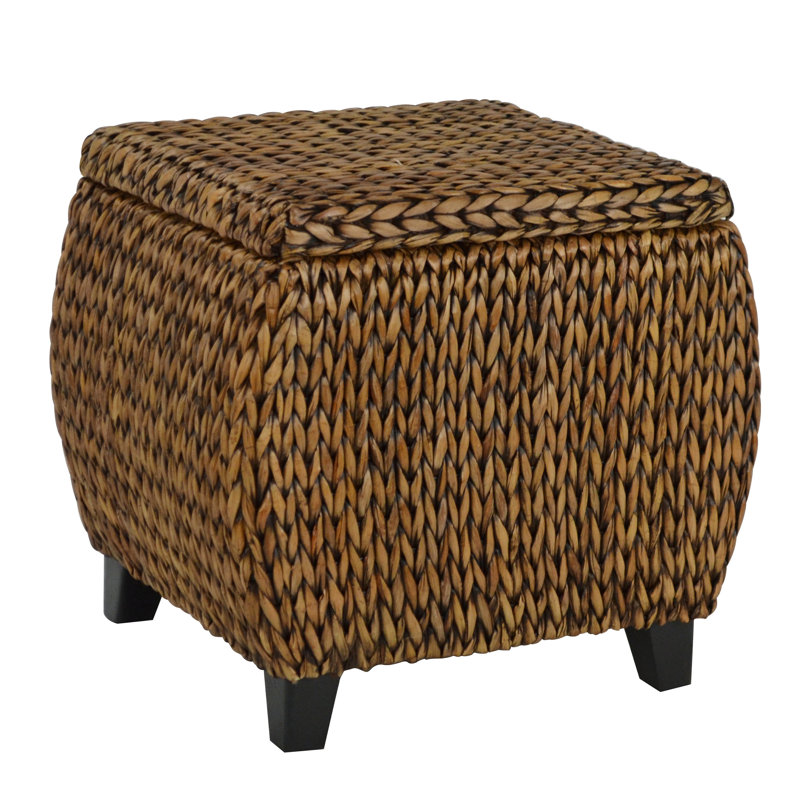 Northside Upholstered Ottoman, Gold Patina