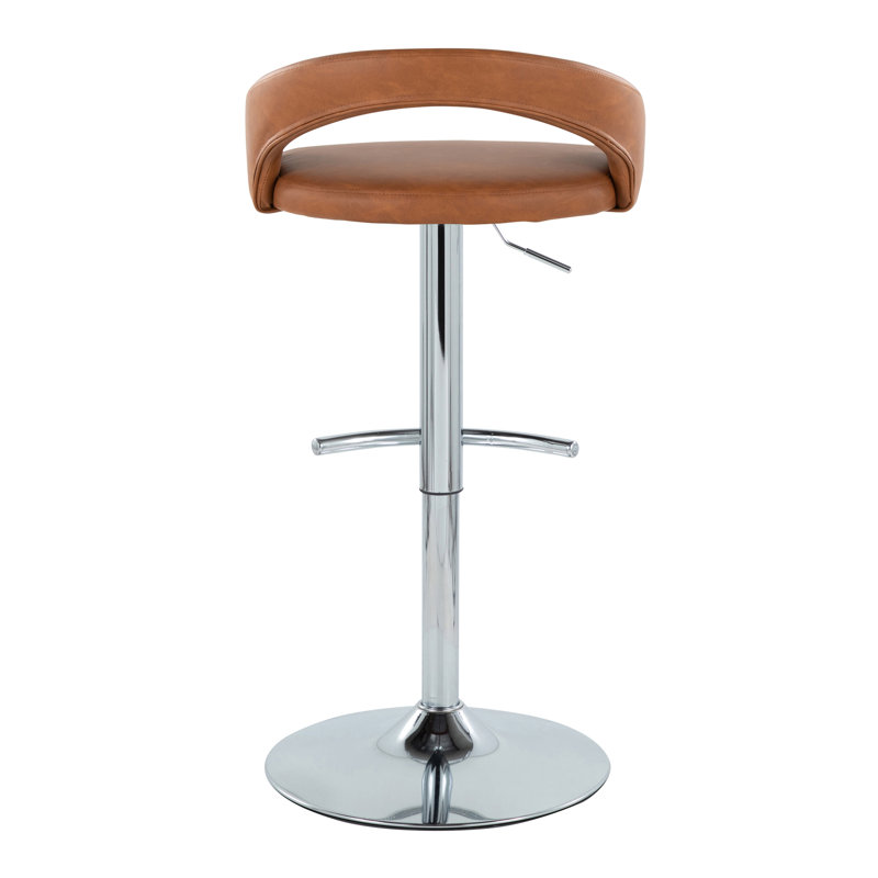 Tabouret de bar réglable, Argent, Brun