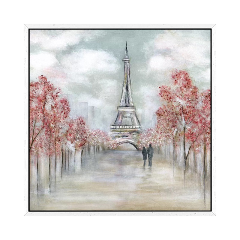 Paris In Springtime by Tava Studios - Gallery-Wrapped Canvas Giclée on Canvas, White Framed, 45.72 cm H x 45.72 cm W