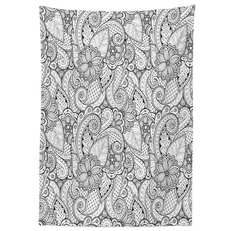 Ethnic Dining Room Kitchen Tablecloth, 90" L x 60" W