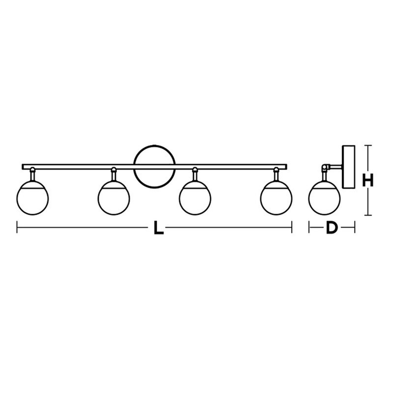 Catalina 4 - Light Dimmable LED Vanity Light, Satin Brass
