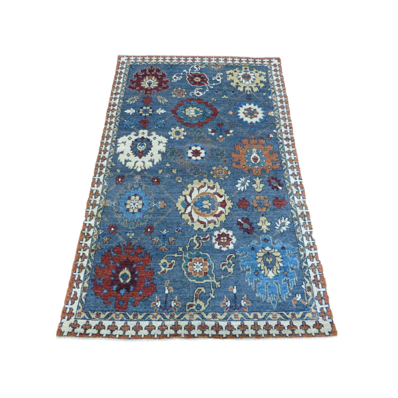 Tapis rectangulaire en laine de conception unique 3 pi 10 po x 6 pi 3 po Fiester