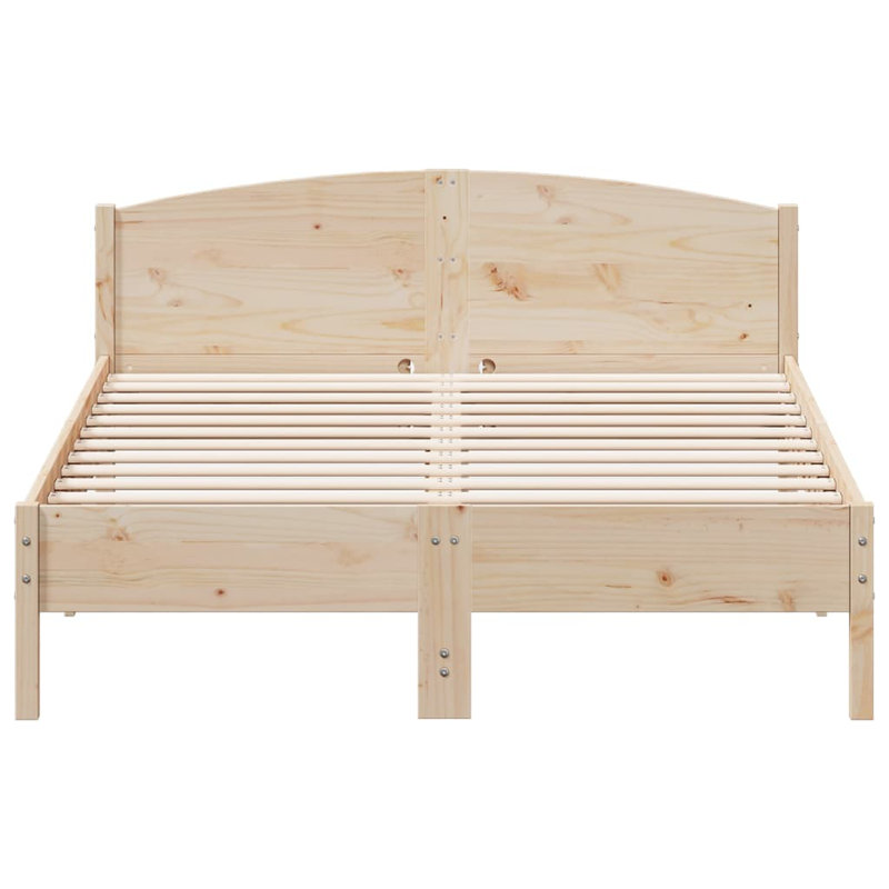 Peggy Solid Wood Bed, European Double (140 x 200 cm), Natural