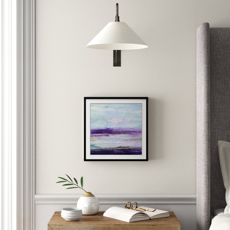 « mauve gris ii », peinture, H 16 po x l 16 po x p 1,5 po, Cadre noir