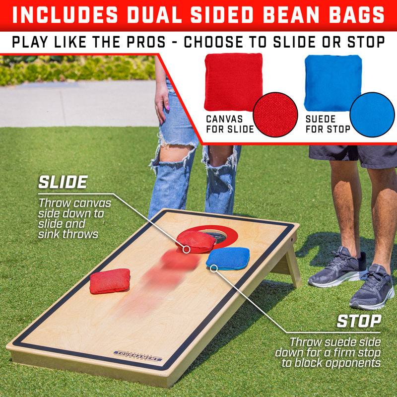 Tournament Edition Regulation Cornhole Game Set with Dual Side Bean Bags