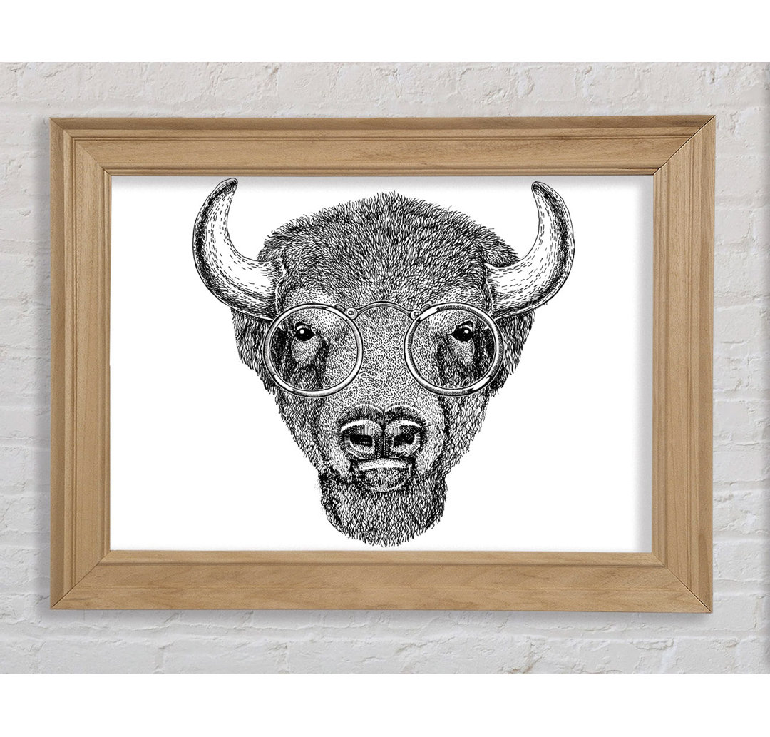 Brille auf einem Bison - Bilderrahmen Kunstdrucke