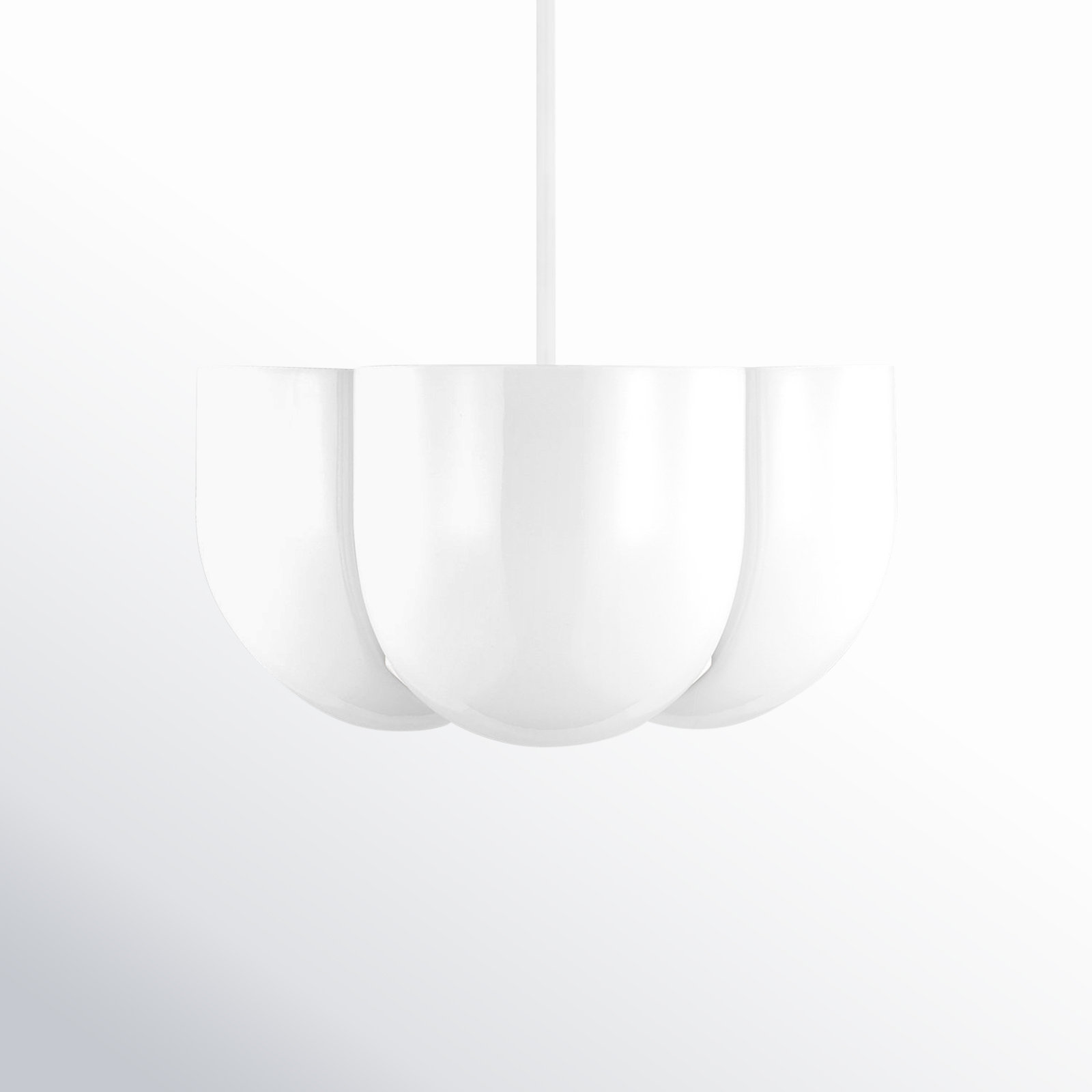 4 Light Glass Dimmable Pendant, Matte White