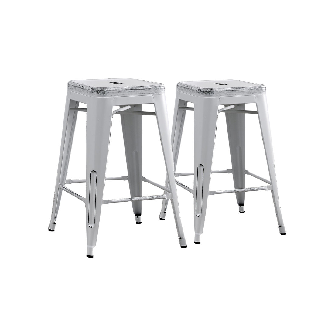 Kendraya Rustic Country Metal Bar & Counter Stool (Set of 2) 17 Stories 