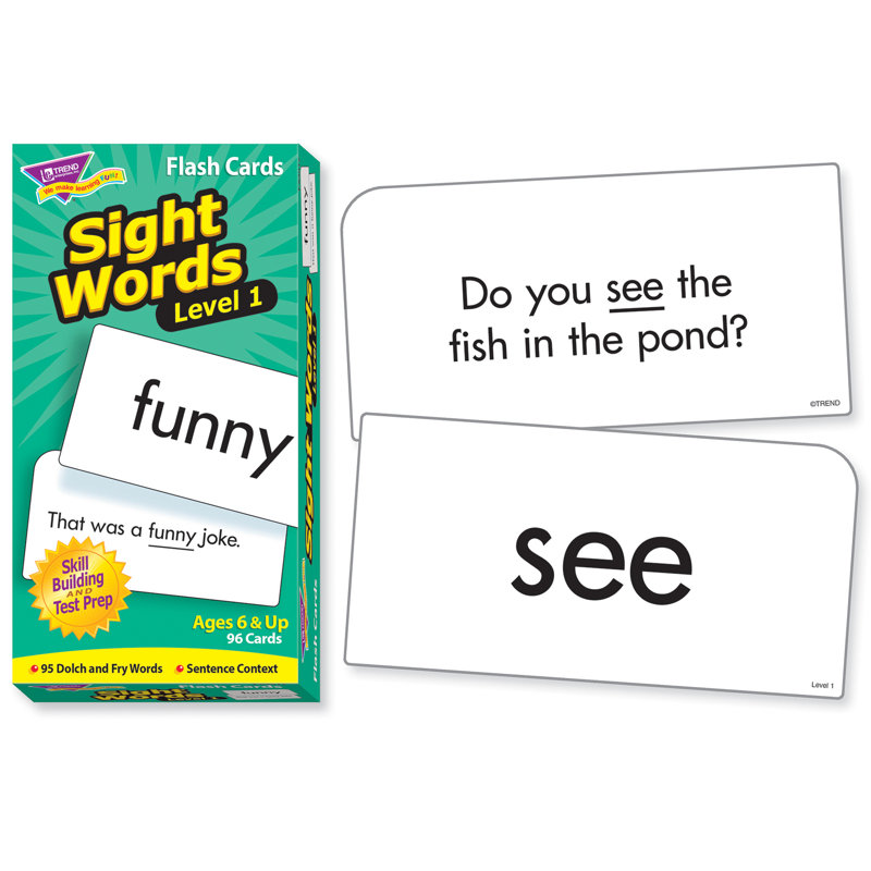 « sight words »-1 carte flash de niveau