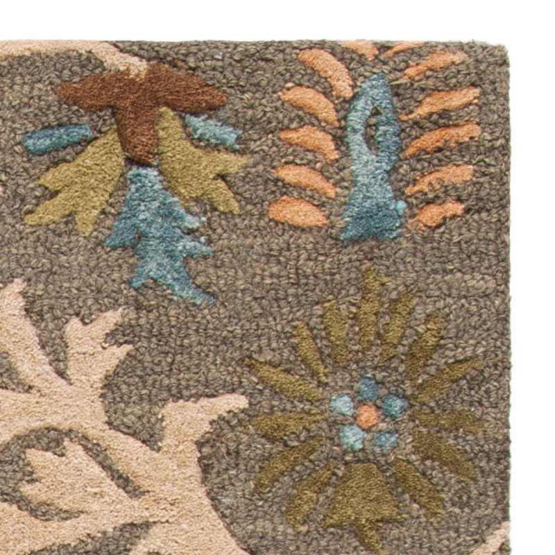 Cannen Hand Tufted Wool Floral Rug, Square 8'
