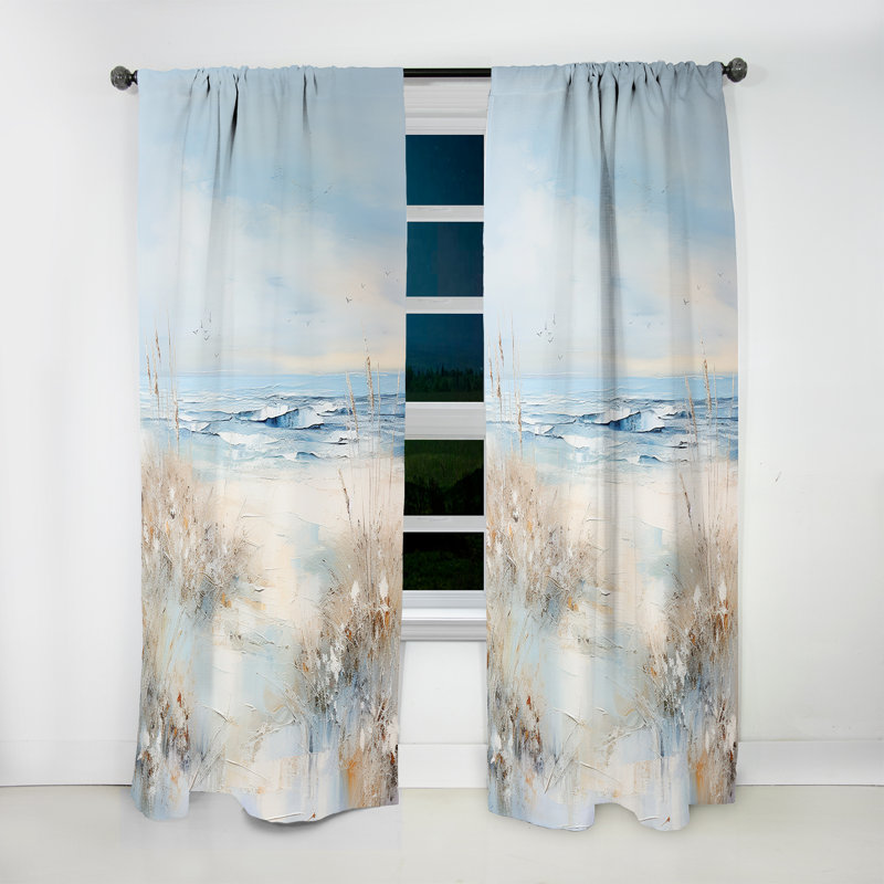 Coastal Ocean Charm In Winter - Coastal Blackout Curtain - 1 Panel, 52" W x 95" L