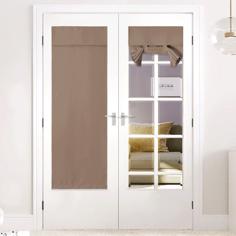 Blackout Small Door Curtain for Kitchen, Privacy Thermal Insulated Door Window Curtain for Classroom Window/Small Front Back Door/Office, 1 Panel