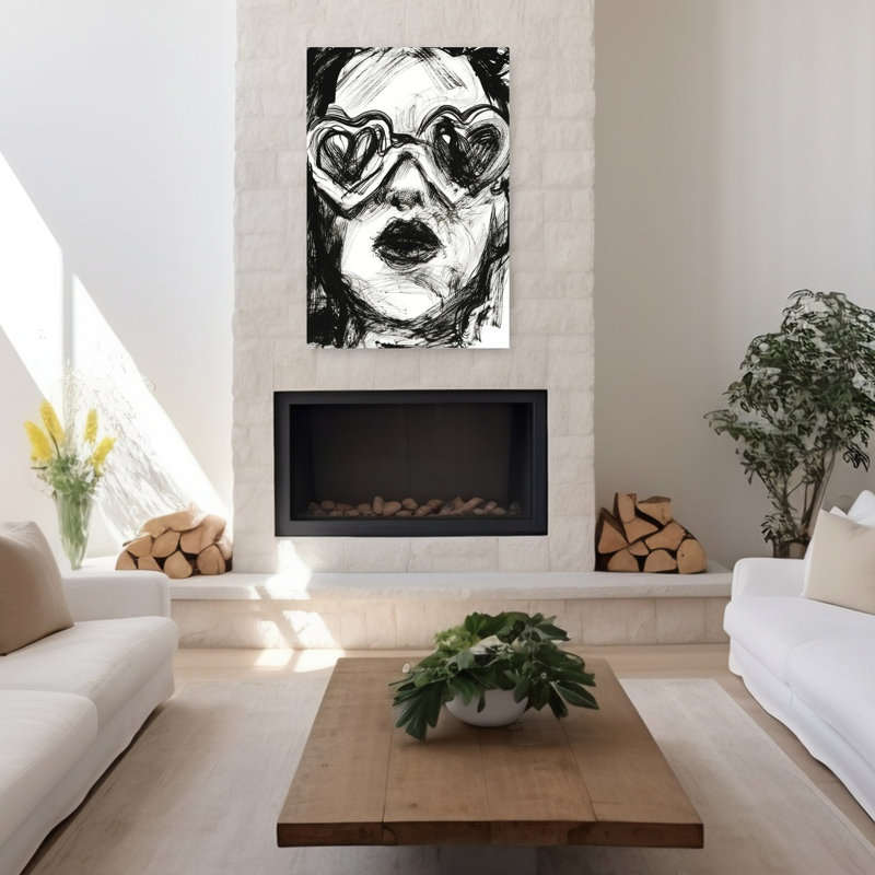 «Love Goggles», art contemporain abstrait, H 48 po x l 32 po