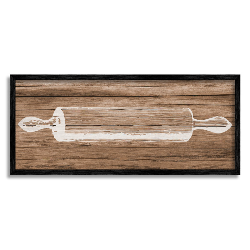 Giclée sur rouleau de cuisine rustique, art par Lil 'Rue, Giclée encadrée noir minuit, H 10 po x l 24 po x P 1,5 po