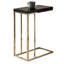 Wentzville Snack Table With Black Top And Chrome Legs