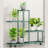 Flower Display Stand, Wrought Iron Corner Multiple Planter Rack Organizer With Wheels For Room Corner Balcony-182417030