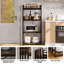 Adjustable 4-Tier Heavy Duty Kitchen Baker's Rack with Power Outlet, Free Standing Microwave Oven Cart Stand for Storage in Kitchen, Living Room, Garage