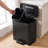 10.6 Gallon Black Ribbed Dual Compartment Kitchen Trash Can with Foot Pedal-136076410