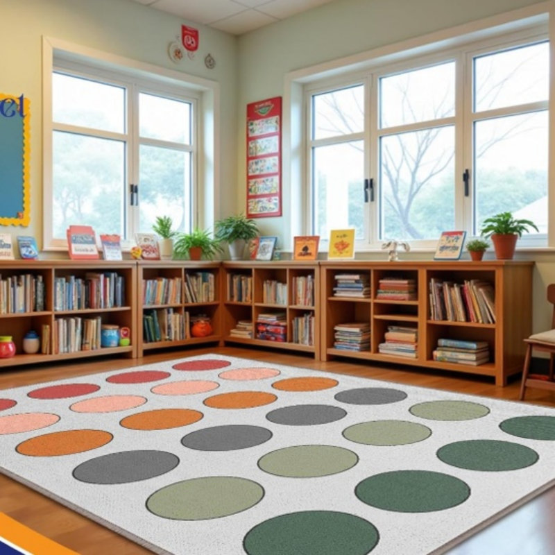 Tapis à motifs multicolores 5 x 7 pi, chambre et salle de jeux pour enfants