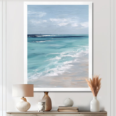 Blue And White Coastal Beach Wonder - Beach Canvas Wall Art, White Coastal Framed Wall Art