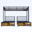 Triple lit superposé pour enfants, 3 lits superposés pour 3 personnes, lits superposés en métal triple, se divise en 3 lits simples, structure à bruit réduit, noir