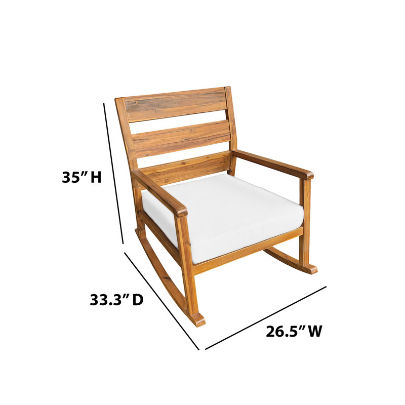 Outdoor Stanley Rocking Solid Wood Chair with Cushions