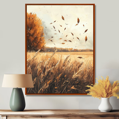 Joelle Windy Meadow Prairie Leaves III - feuilles, art mural pour le salon