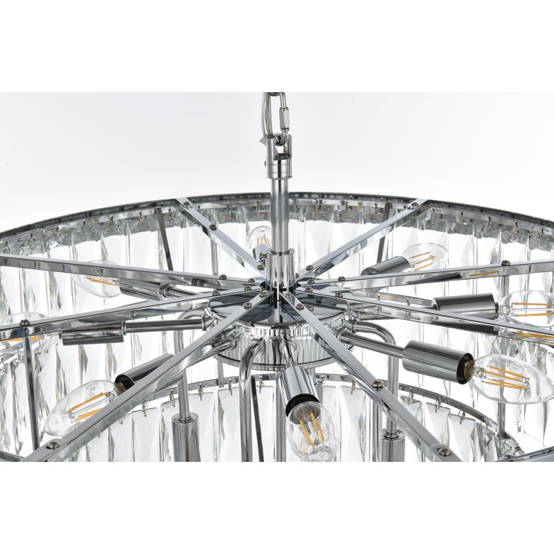 Lustre rond 27 pouces Iva, Chrome chrome