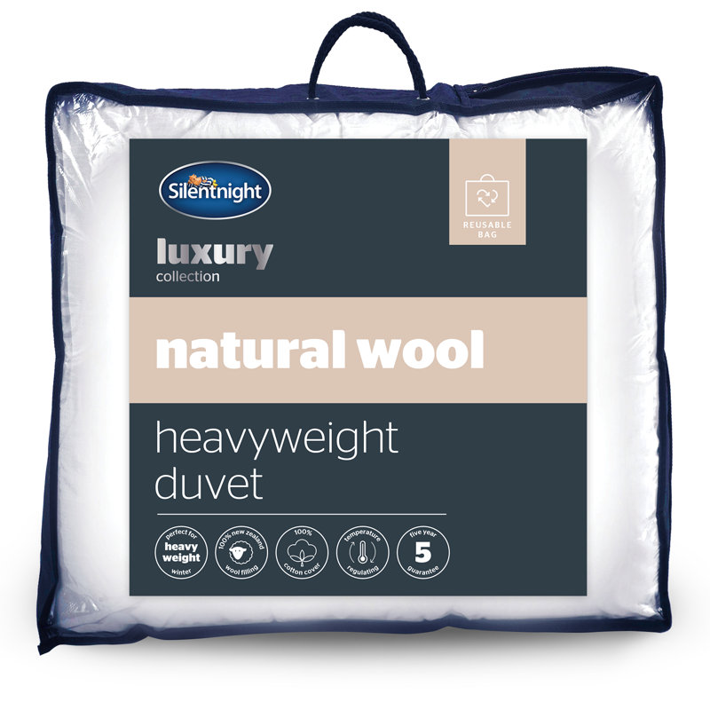 Silentnight Natural Wool Heavyweight Duvet with Pure Cotton Cover, Kingsize