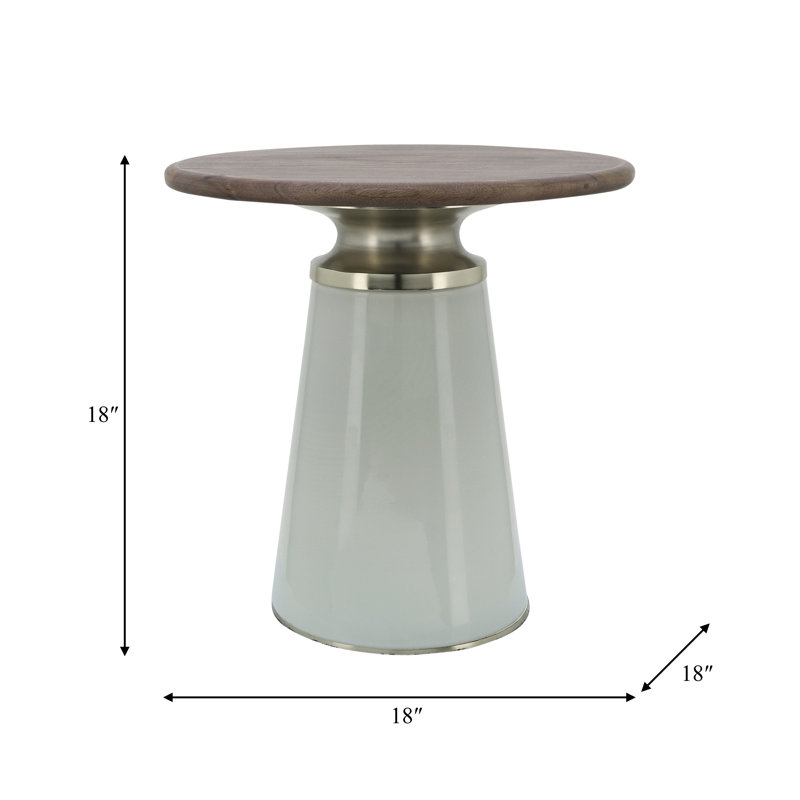 Nebular Round Coffee Table, Cream, 18" H x 18" W x 18" D