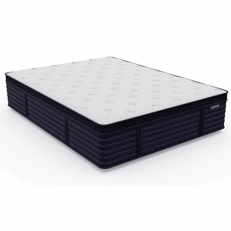 Latex hybride soulageant la pression avec plateau luxueux 14,5 po - sensation moyenne, Lit simple