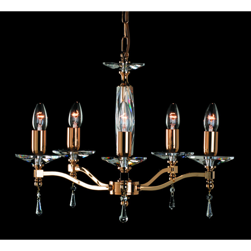 McKenney 5 - Light Candle Style Chandelier, Gold