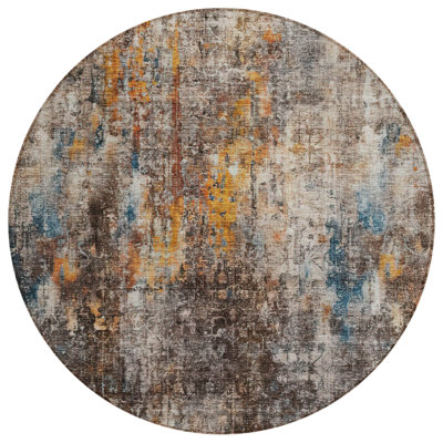 Flatweave Washable Abstract Indoor / Outdoor Rug