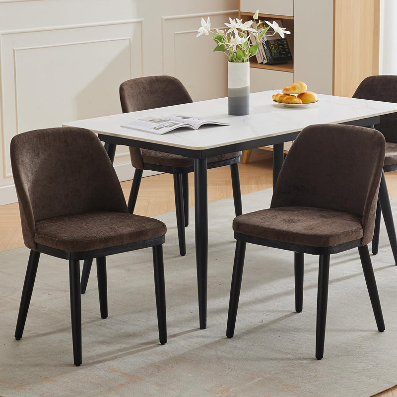 Upholstered Dining Chair, Brown, Brown