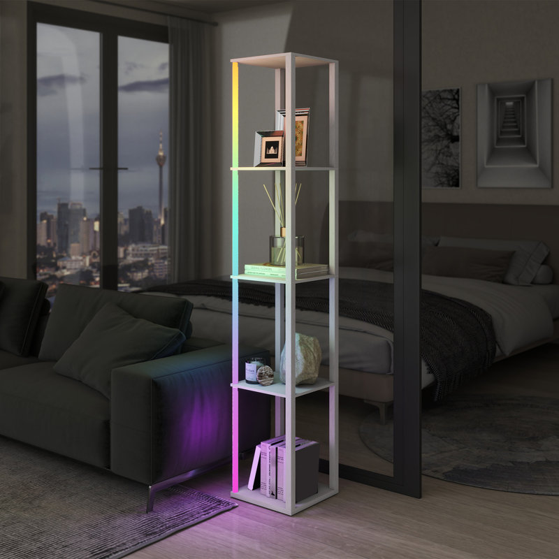 163cm Matte LED Column Floor Lamp, White