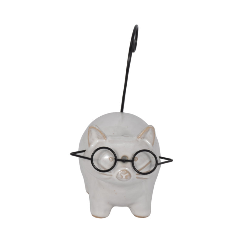 Figurine 6 po en céramique avec lunettes
