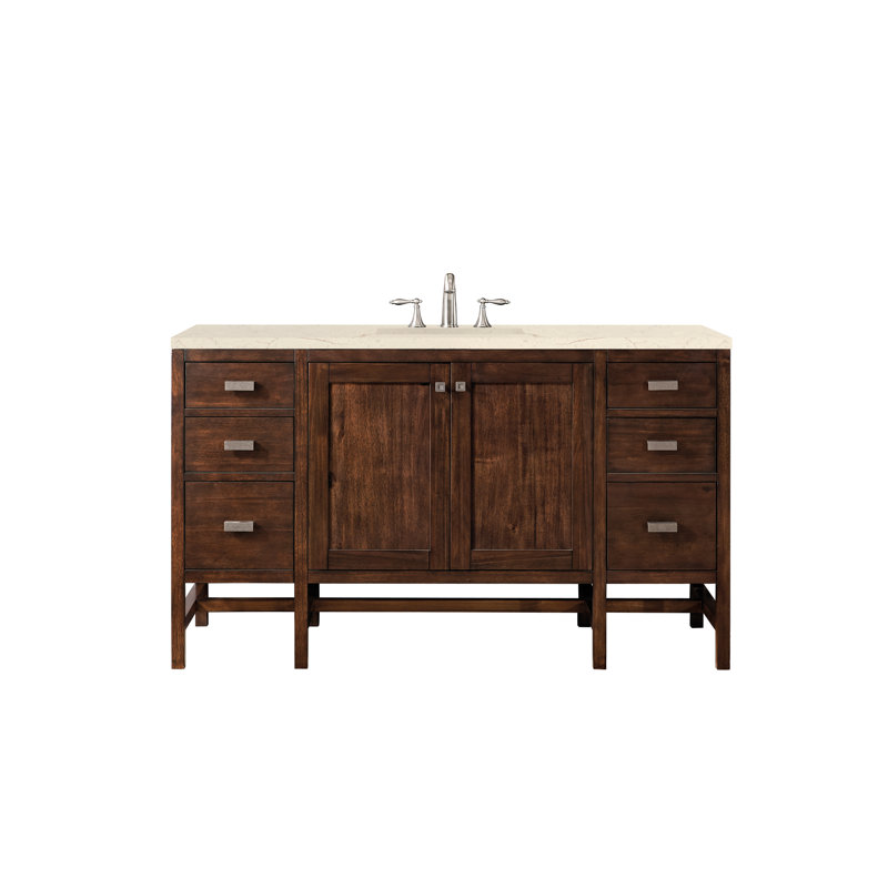 Addison 60'' W Single Vanity, 8" Widespread, Ethereal Noctis, Mid Century Acacia