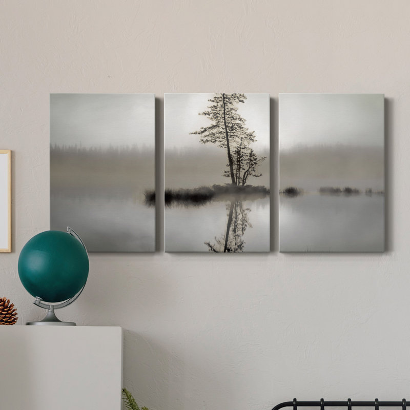 Sunrise Reflection - toile tendue avec châssis de qualité supérieure - prête à être accrochée, H 60 po x l 120 po x P 1 po